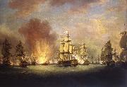 Richard Paton The Moonlight Battle off Cape St Vincent, 16 January 1780 painting